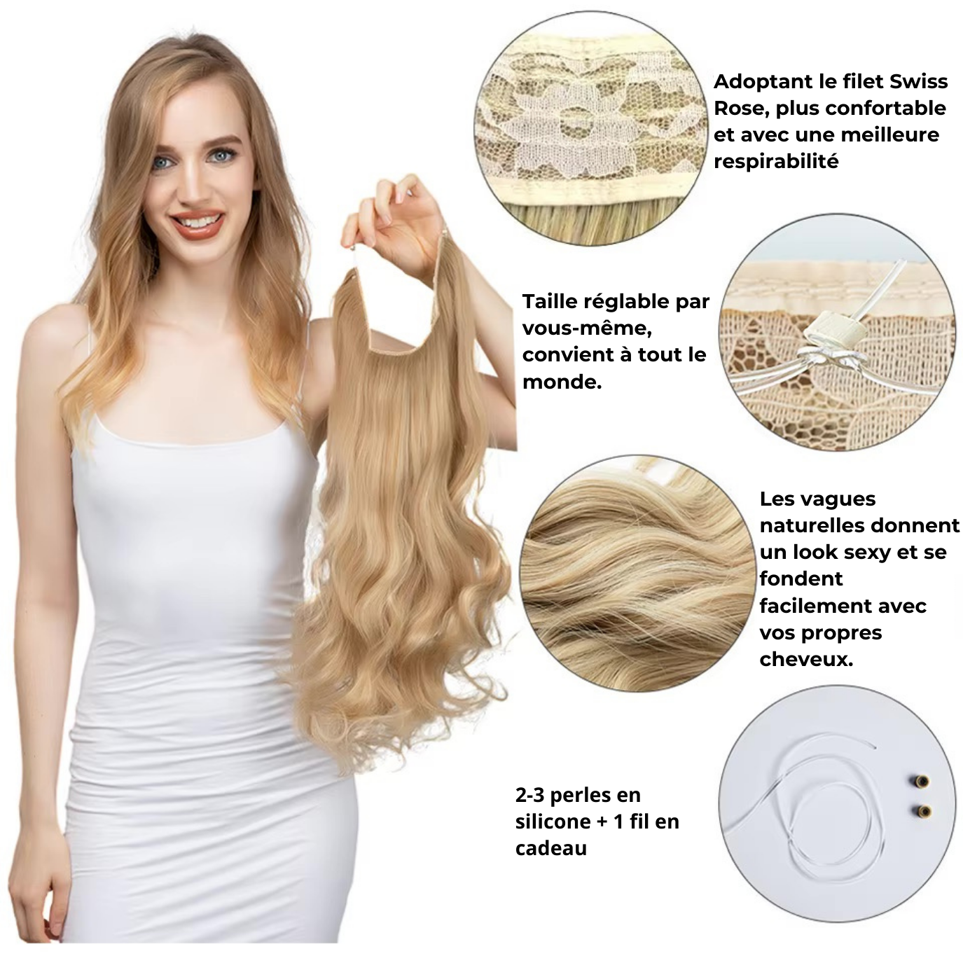 LuxyHair™ – Extensions de Cheveux Faciles à Appliquer